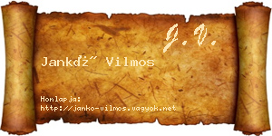 Jankó Vilmos névjegykártya